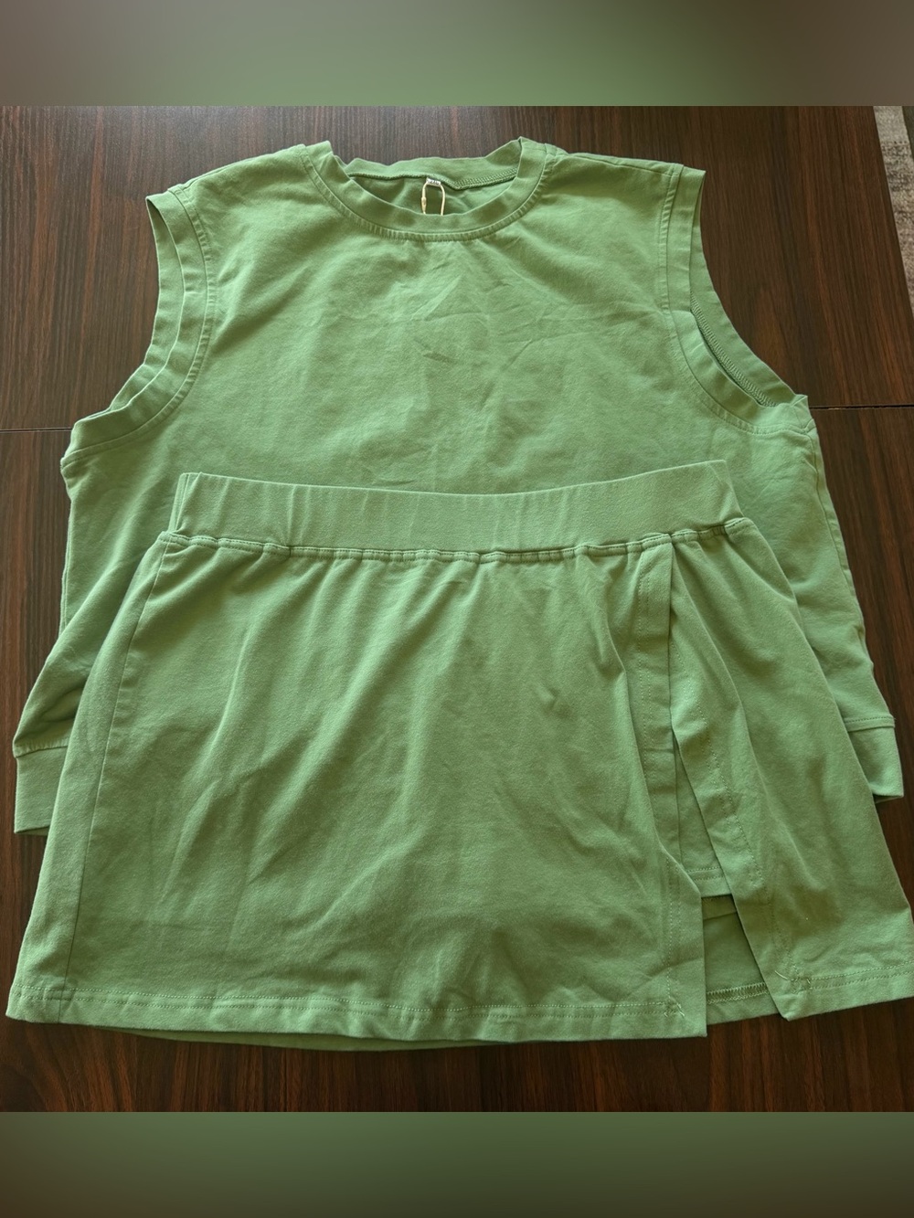 XXL/2X Athletic Lime Green Tank Top and Skirt Set